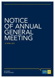 NOTICE OF ANNUAL GENERAL MEETING 27 APRIL 2015