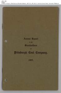 1905, 1905 Folder 6 CONSOL Energy Inc. Mine Maps and Records Collection, [removed], AIS[removed], Archives Service Center, University of Pittsburgh 1905, 1905 Folder 6