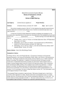 SEQR[removed]9c State Environmental Quality Review Notice of Completion of Draft