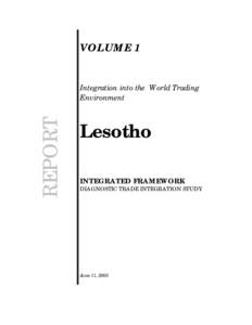 March 2003 draft of Lesotho DTIS volume 1