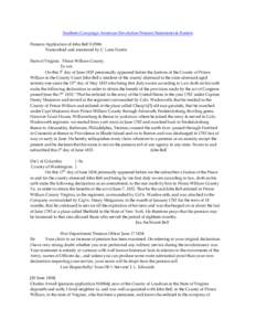 Southern Campaign American Revolution Pension Statements & Rosters Pension Application of John Bell S12986 Transcribed and annotated by C. Leon Harris State of Virginia. Prince William County. To wit. On this 3d day of J