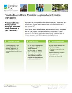 Freddie Mac’s Home Possible Neighborhood Solution