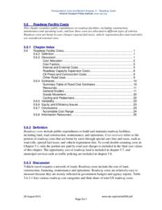 Transportation Cost and Benefit Analysis II – Roadway Costs Victoria Transport Policy Institute (www.vtpi.orgRoadway Facility Costs