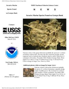 [removed]Invasive Marine Species Found on Georges Bank