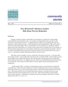 Development / Caledon Institute of Social Policy / Saint John /  New Brunswick / Cycle of poverty / Poverty / Socioeconomics / Economics