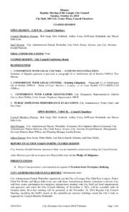 Minutes Regular Meeting of the Lompoc City Council Tuesday, October 21, 2014 City Hall, 100 Civic Center Plaza, Council Chambers CLOSED SESSION OPEN SESSION – 5:30 P.M. – Council Chambers