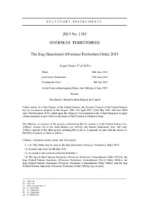 STATUTORY INSTRUMENTSNoOVERSEAS TERRITORIES The Iraq (Sanctions) (Overseas Territories) OrderLegal Notice 57 of 2015)