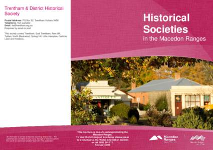 Trentham & District Historical Society Historical Societies