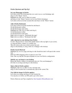 Firefox Shortcuts and Tips