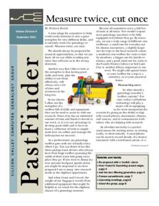 Measure twice, cut once By Richard Rands Volume 23 Issue 9 PastFinder