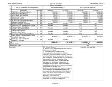 4775 OF REVISED Library Commission Line #  Buyer: Dianna Gilliland