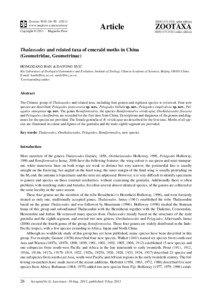 Thalassodes and related taxa of emerald moths in China (Geometridae, Geometrinae)
