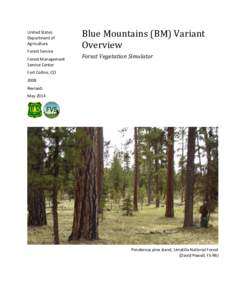 USDA Forest Service / Pinus / Pinus ponderosa / Wallowa–Whitman National Forest / Blue Mountains / Whitebark Pine / Forest / Lodgepole Pine / Site index / Flora of the United States / Flora / Forest Vegetation Simulator