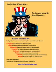 Uncle Sam Wants You…  To do your security due diligence…  MANAGING ENTERPRISE RISK