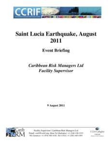 Saint Lucia Earthquake, August 2011 Event Briefing
