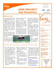 2nd Newsletter 24 May 2005 AIDE PROJECT 2nd Newsletter