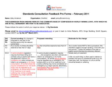 AFS Assured Chicken Production Modification Proposal Form