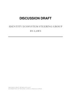 Discussion Draft - Identity Ecosystem Sterring Group By-Laws