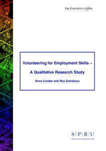 Volunteering for employment skills