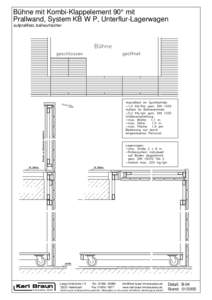 Bühne mit Kombi-Klappelement 90° mit Prallwand, System KB W P, Unterflur-Lagerwagen aufprallfest, ballwurfsicher Karl Braun Innenausbau GmbH