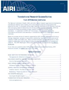  Translational Research Success Stories from AIRI Member Institutes