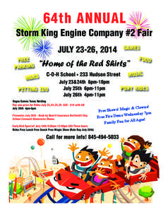 64th ANNUAL Storm King Engine Company #2 Fair GAMES JULY24[removed],2013