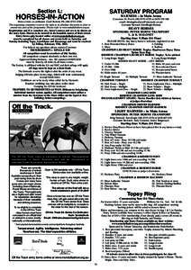 saturday PROGRAM  Section L: HORSES-IN-ACTION