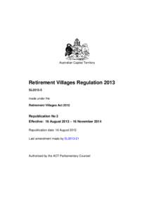 Retirement Villages Regulation 2013