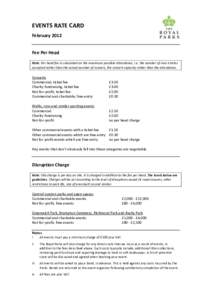 EVENTS RATE CARD February 2012 Fee Per Head Note. Per head fee is calculated on the maximum possible attendance, i.e. the number of race entries accepted rather than the actual number of runners, the concert capacity rat