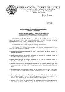 Spanish-speaking countries / Political geography / Costa Rica–Nicaragua San Juan River border dispute / Nicaragua / Costa Rica / San Juan River / San Carlos River / Territorial disputes of Nicaragua / Americas / Member states of the United Nations / Republics