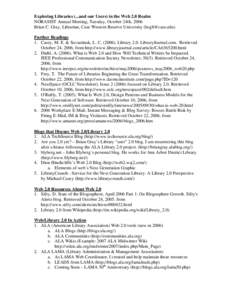 Microsoft Word - Exploring Libraries in the Web 2.0 Realm _NORASIST Oct 2006_.doc