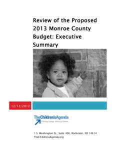 Review of the Proposed 2013 Monroe County Budget: Executive Summary[removed]