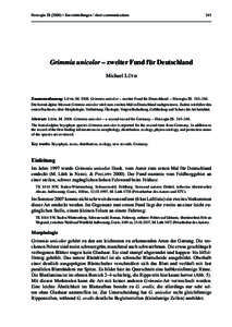 Herzogia[removed]) • Kurzmitteilungen / short communications	  243 Grimmia unicolor – zweiter Fund für Deutschland Michael Lüth