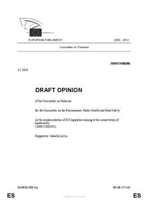 [removed]EUROPEAN PARLIAMENT Committee on Fisheries[removed]INI)