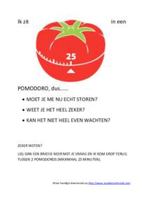 Ik zit  in een POMODORO, dus……  MOET JE ME NU ECHT STOREN?