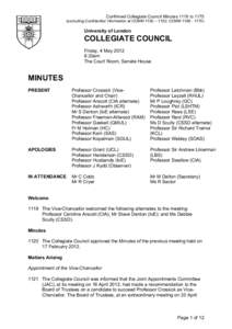Microsoft Word - - Confirmed Non-Confidential Collegiate Council Minutes 4 May 2012