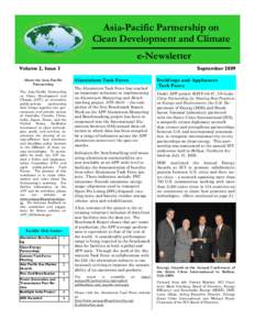 Asia-Pacific Partnership on Clean Development and Climate e-Newsletter Volume 2, Issue 3  September 2009