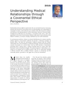 Article  Understanding Medical Relationships through a Covenantal Ethical Perspective