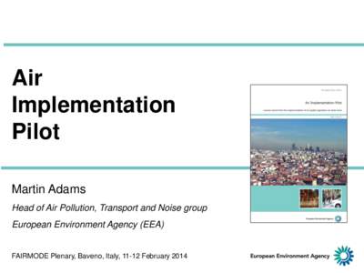 Air Implementation Pilot Martin Adams Head of Air Pollution, Transport and Noise group European Environment Agency (EEA)