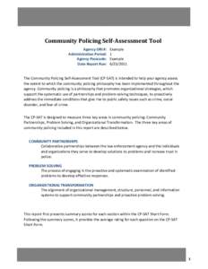 Community Policing Self Assessment Tool