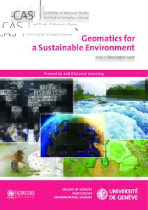 CAS  Certificate of Advanced Studies Certificat de formation continue  Geomatics for