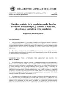 ORGANISATION MONDIALE DE LA SANTE CINQUANTE-TROISIEME ASSEMBLEE MONDIALE DE LA SANTE Point 16 de l’ordre du jour provisoire A53[removed]mars 2000