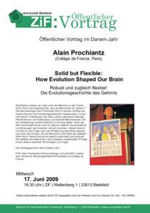 Universität Bielefeld  Öffentlicher ZiF :Vortrag Öffentlicher Vortrag im Darwin-Jahr