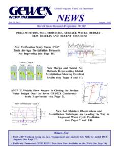 Global Energy and Water Cycle Experiment  Vol. 13, No. 3 NEWS