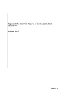 Accreditation Institution - Final report[removed]