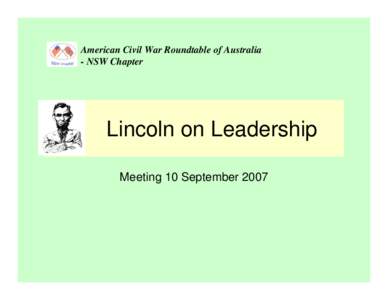 Postmasters / Lincoln /  England / Donald T. Phillips / Political history / Lincoln / Confederate States of America / Abraham Lincoln / Local government in England / East Midlands