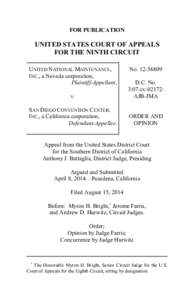 FOR PUBLICATION  UNITED STATES COURT OF APPEALS FOR THE NINTH CIRCUIT UNITED NATIONAL MAINTENANCE, INC., a Nevada corporation,