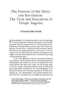 The Passion of the Mexican Revolution: The Trial and Execution of Felipe Ángeles