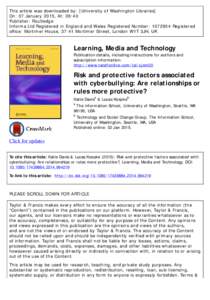 This article was downloaded by: [University of Washington Libraries] On: 07 January 2015, At: 09:40 Publisher: Routledge Informa Ltd Registered in England and Wales Registered Number: Registered office: Mortimer 