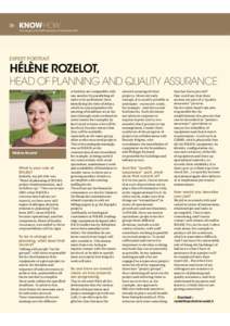 HÉLÈNE ROZELOT, HEAD OF PLANNING AND QUALITY ASSURANCE